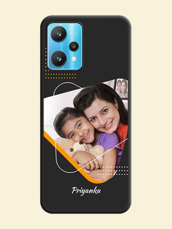 Yellow Triangle on Photo on Space Black Soft Matte Phone Cover - Realme 9 Pro 5G