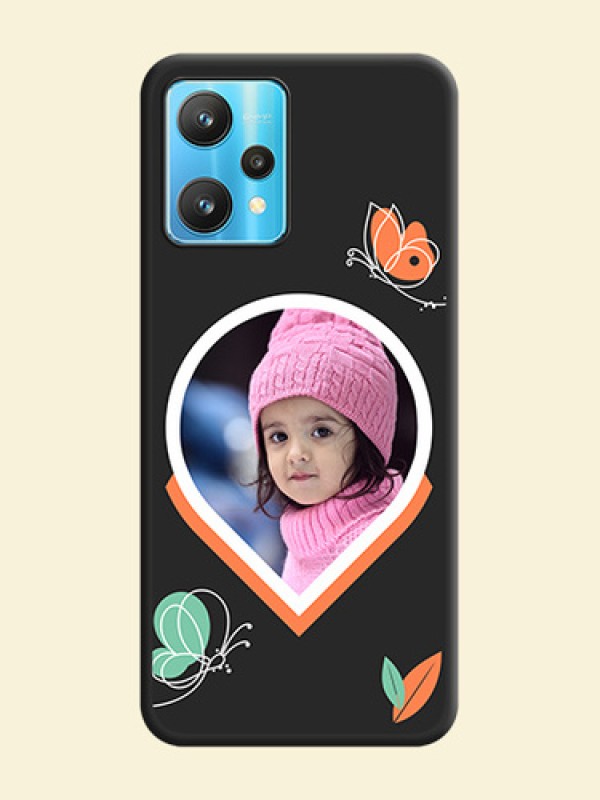 Upload Pic With Simple Butterly Design On Space Black Personalized Soft Matte Phone Covers -Realme 9 Pro 5G