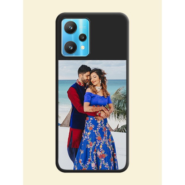 Image Upload With Space Black Color On Custom Soft Matte Mobile Back Cover - Realme 9 Pro 5G