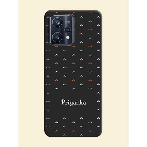 Simple Pattern With Custom Text On Space Black Personalized Soft Matte Phone Covers -Realme 9 Pro Plus 5G Simple Pattern With Custom Text On Space Black Personalized Soft Matte Phone Covers -Realme 9 Pro Plus 5G