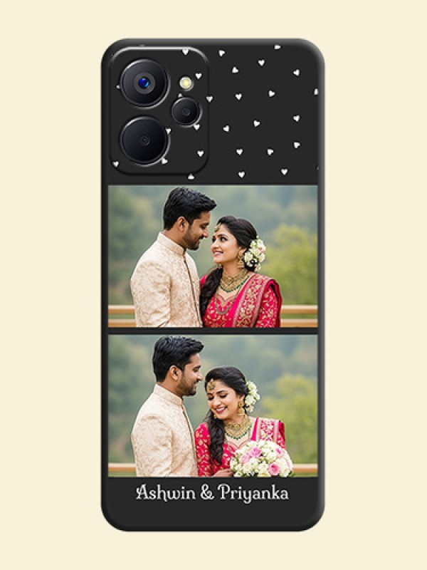 Miniature Love Symbols with Name on Space Black Custom Soft Matte Back Cover - Realme 9i 5G