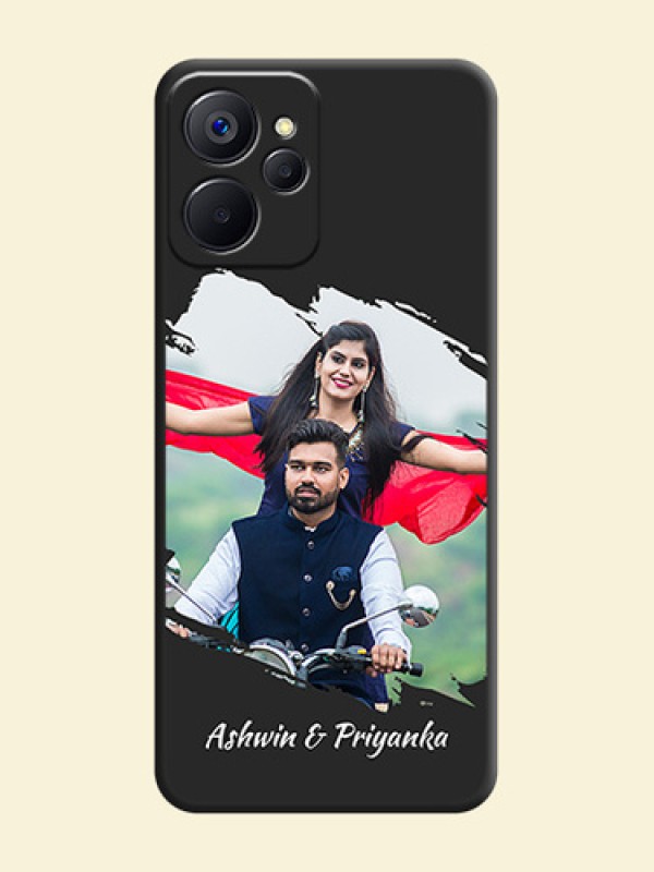 Grunge Brush Strokes on Photo on Space Black Soft Matte Back Cover - Realme 9i 5G