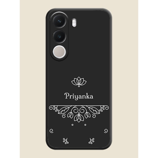 Lotus Garden Custom Text On Space Black Custom Soft Matte Mobile Back Cover - Realme C100x