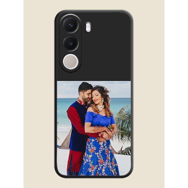 Image Upload With Space Black Color On Custom Soft Matte Mobile Back Cover - Realme C100x