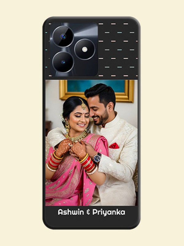 Line Pattern Design with Text on Space Black Custom Soft Matte Phone Back Cover - Realme C53