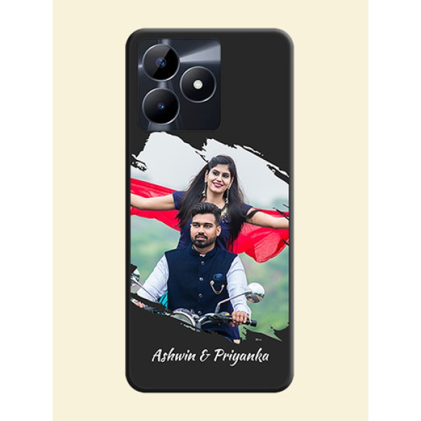 Grunge Brush Strokes - Photo on Space Black Soft Matte Back Cover - Realme C53