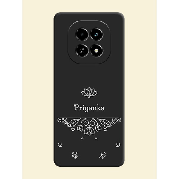 Lotus Garden Custom Text On Space Black Custom Soft Matte Mobile Back Cover - Realme C63 5G