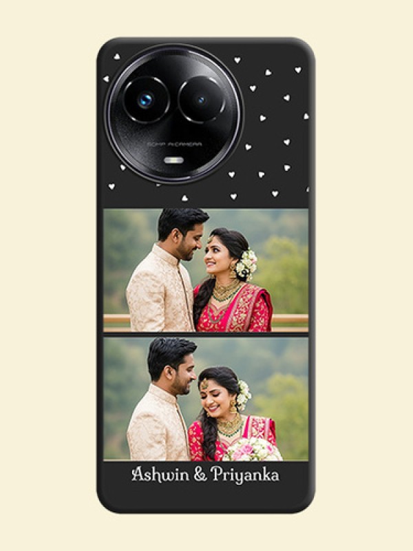 Miniature Love Symbols with Name on Space Black Custom Soft Matte Back Cover - Realme C67 5G