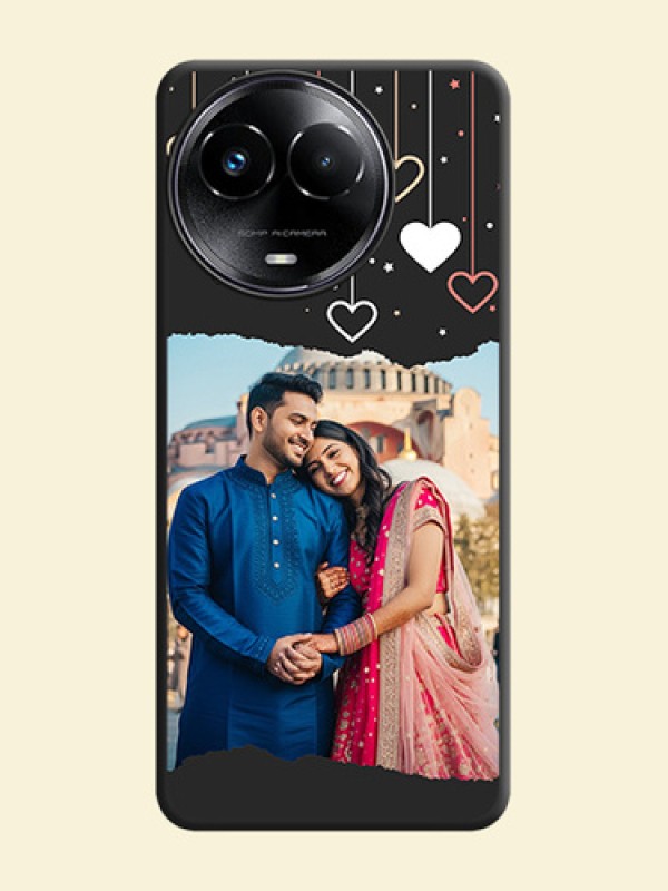 Love Hangings with Splash Wave Picture on Space Black Custom Soft Matte Phone Back Cover - Realme C67 5G