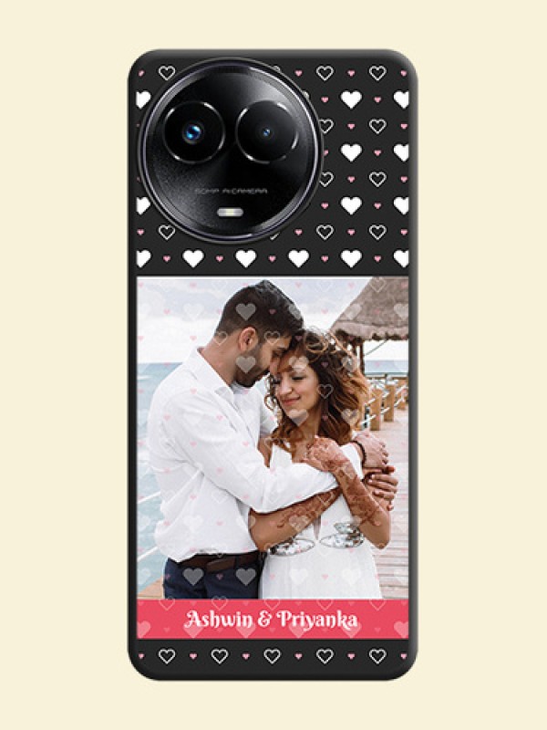 White Color Love Symbols with Text Design - Photo on Space Black Soft Matte Phone Cover - Realme C67 5G