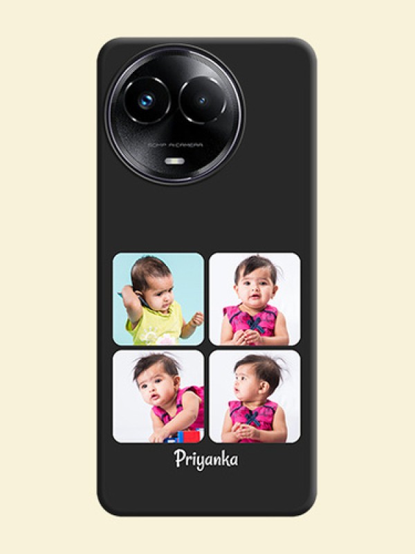 Floral Art with 6 Image Holder - Photo on Space Black Soft Matte Mobile Case - Realme C67 5G