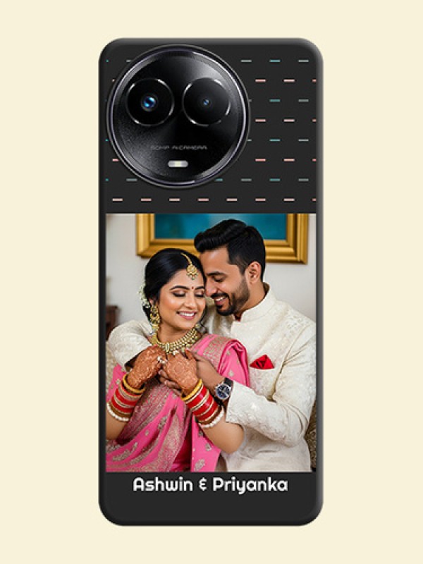Line Pattern Design with Text on Space Black Custom Soft Matte Phone Back Cover - Realme C67 5G