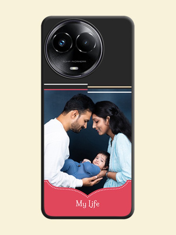 Classic Plain Design with Name - Photo on Space Black Soft Matte Phone Cover - Realme C67 5G