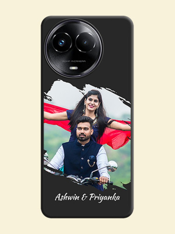 Grunge Brush Strokes - Photo on Space Black Soft Matte Back Cover - Realme C67 5G