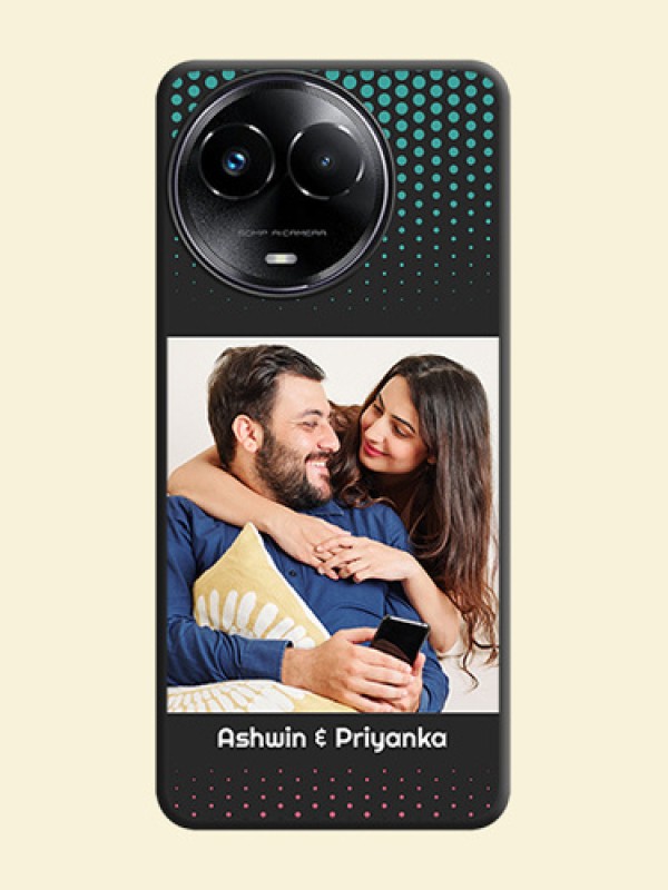 Faded Dots with Grunge Photo Frame and Text on Space Black Custom Soft Matte Phone Cases - Realme C67 5G