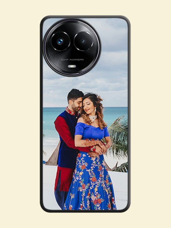 Full Single Pic Upload On Space Black Personalized Soft Matte Phone Covers - Realme C67 5G