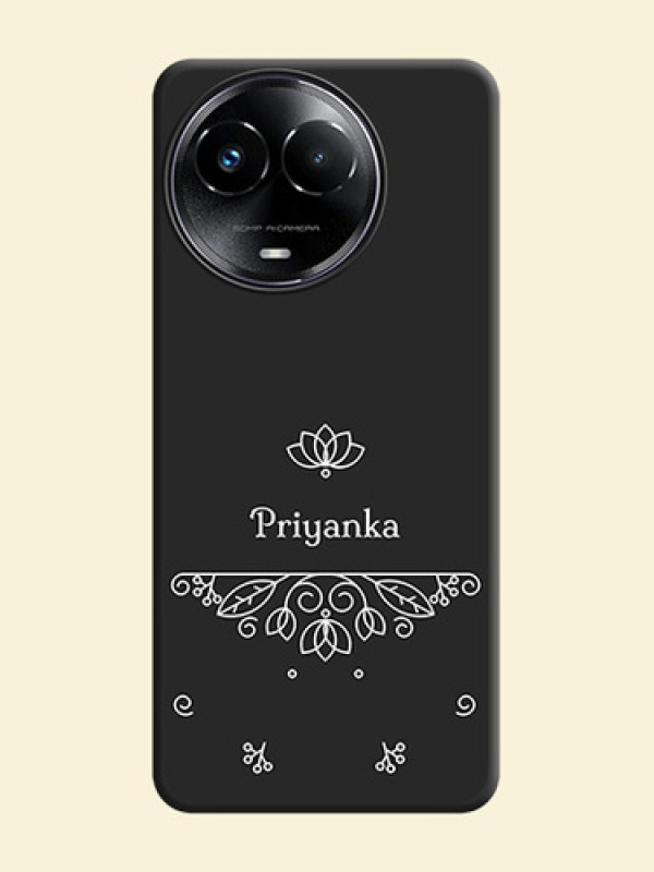 Lotus Garden Custom Text On Space Black Personalized Soft Matte Phone Covers - Realme C67 5G