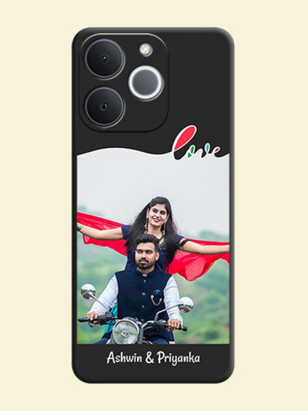 Fall in Love Pattern with Picture on Photo On Space Black Custom Soft Matte Mobile Back Cover - Realme C71 4G
