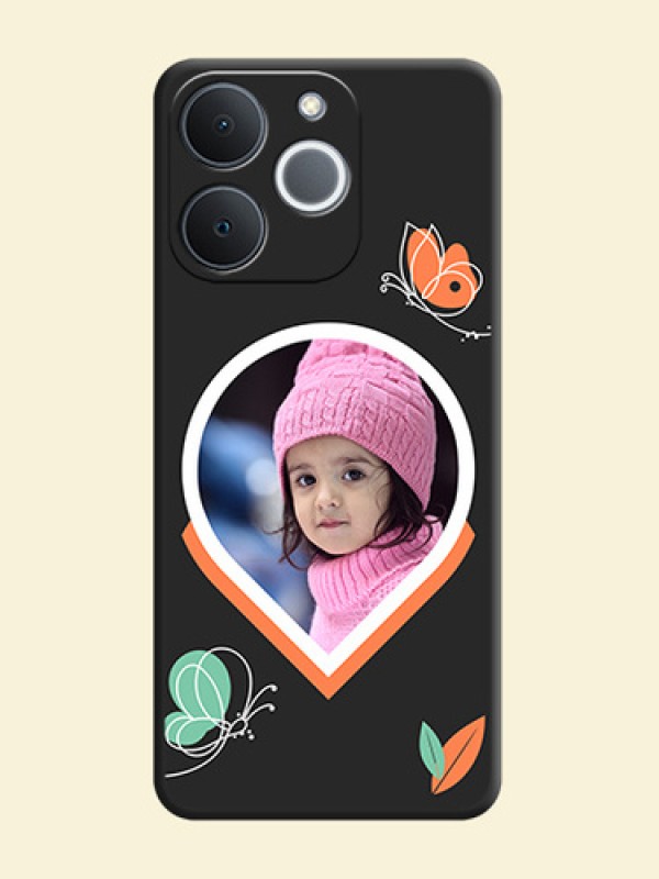 Upload Pic With Simple Butterly Design On Space Black Custom Soft Matte Mobile Back Cover - Realme C71 4G