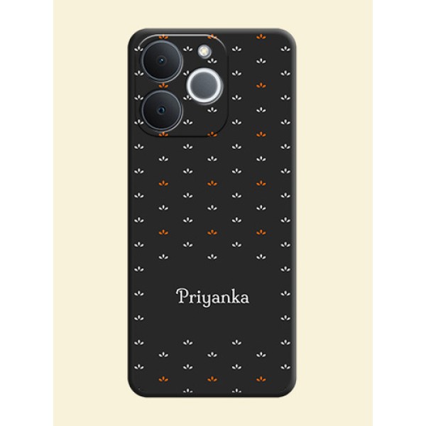 Simple Pattern With Custom Text On Space Black Custom Soft Matte Mobile Back Cover - Realme C71 4G