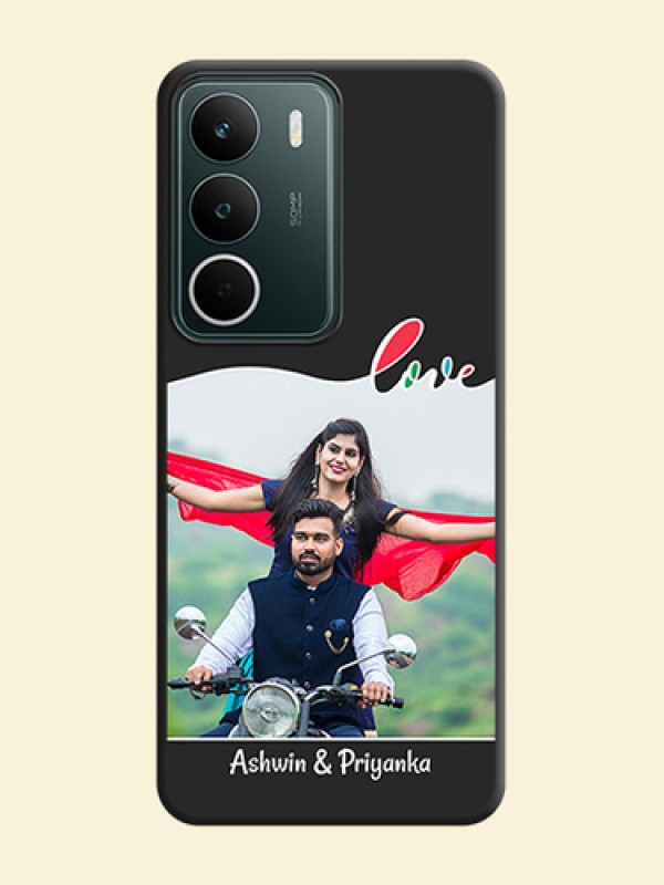Fall in Love Pattern with Picture on Photo On Space Black Custom Soft Matte Mobile Back Cover - Realme C71 5G