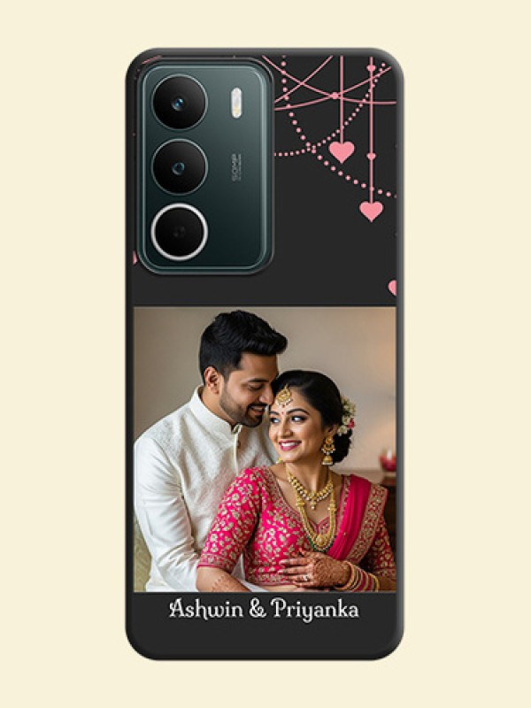 Pink Love Hangings with Text On Space Black Custom Soft Matte Mobile Back Cover - Realme C71 5G