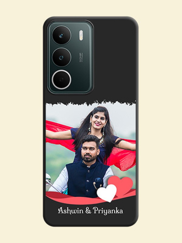 Pin Color Love Shaped Ribbon Design with Text On Space Black Custom Soft Matte Mobile Back Cover - Realme C71 5G