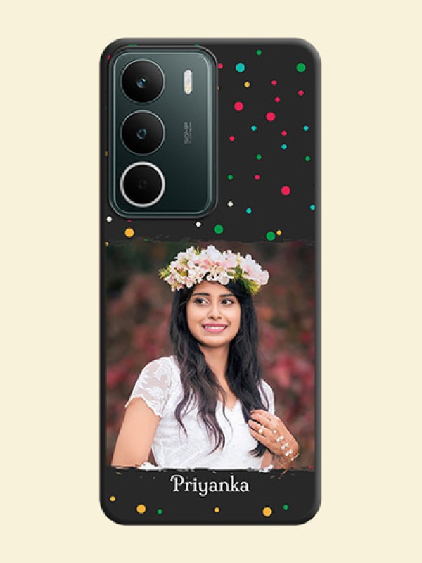 Multicolor Dotted Pattern with Text On Space Black Custom Soft Matte Mobile Back Cover - Realme C71 5G