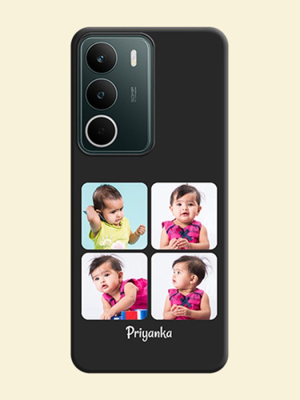 Floral Art with 6 Image Holder on Photo On Space Black Custom Soft Matte Mobile Back Cover - Realme C71 5G