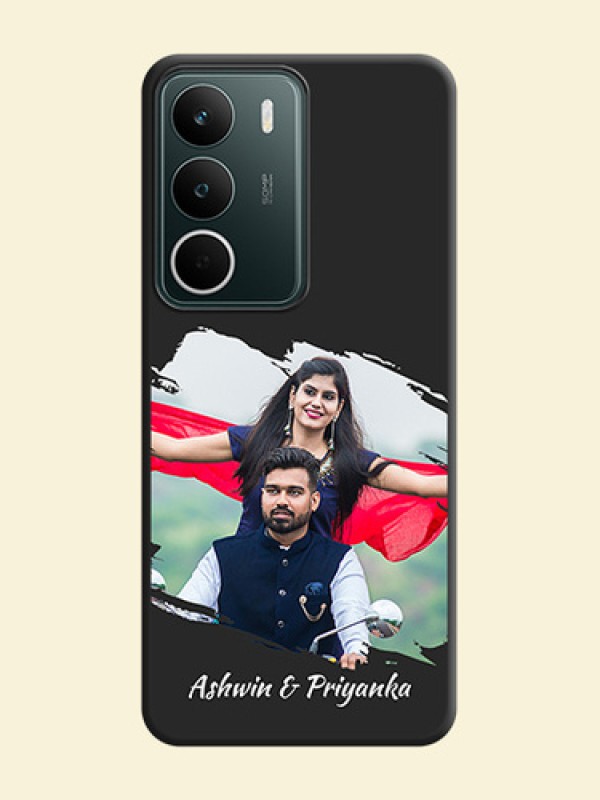 Grunge Brush Strokes on Photo On Space Black Custom Soft Matte Mobile Back Cover - Realme C71 5G