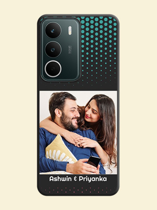 Faded Dots with Grunge Photo Frame and Text On Space Black Custom Soft Matte Mobile Back Cover - Realme C71 5G