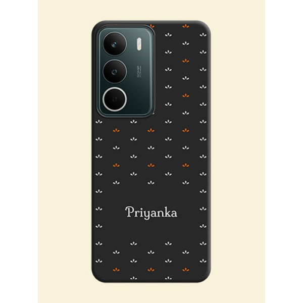 Simple Pattern With Custom Text On Space Black Custom Soft Matte Mobile Back Cover - Realme C71 5G