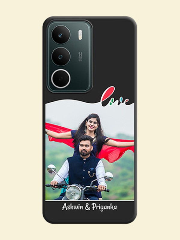 Fall in Love Pattern with Picture on Photo On Space Black Custom Soft Matte Mobile Back Cover - Realme C73 5G