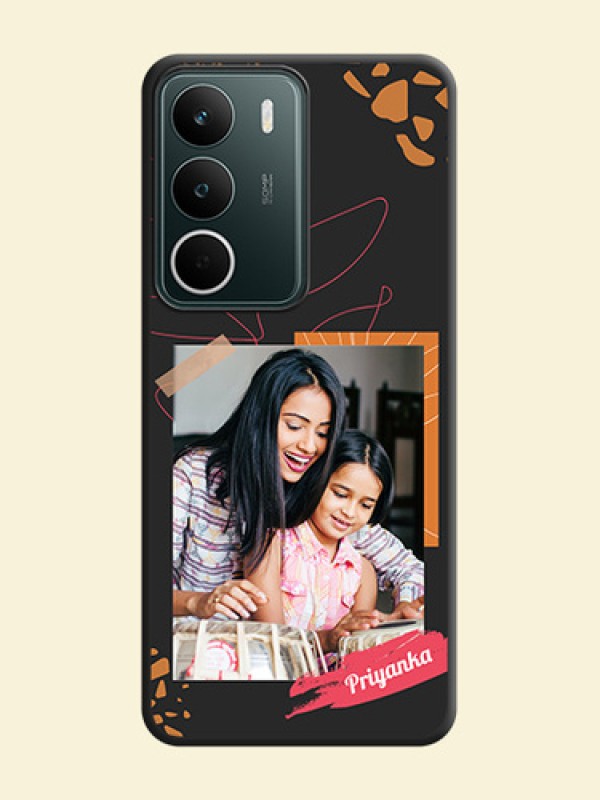 Orange Photo Frame On Space Black Custom Soft Matte Mobile Back Cover - Realme C73 5G