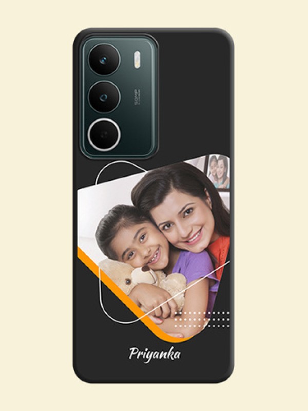 Yellow Triangle on Photo On Space Black Custom Soft Matte Mobile Back Cover - Realme C73 5G