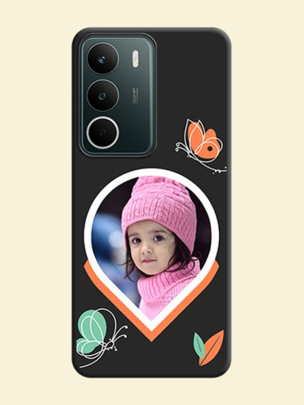 Upload Pic With Simple Butterly Design On Space Black Custom Soft Matte Mobile Back Cover - Realme C73 5G