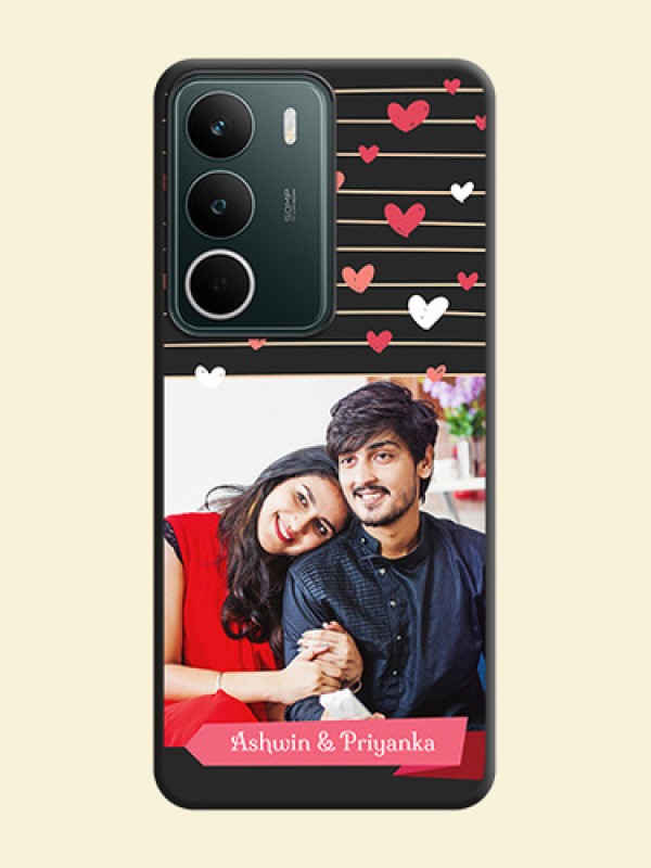 Love Pattern with Name on Pink Ribbon on Photo On Space Black Custom Soft Matte Mobile Back Cover - Realme C75 5G