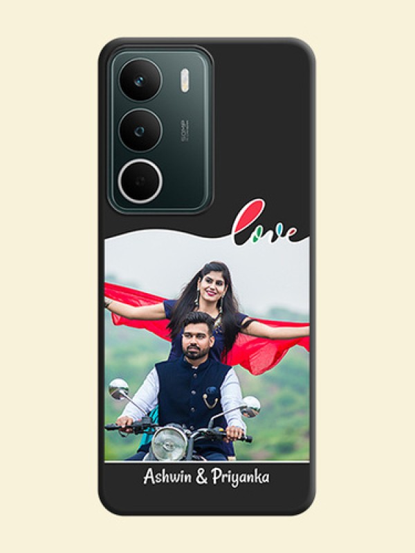 Fall in Love Pattern with Picture on Photo On Space Black Custom Soft Matte Mobile Back Cover - Realme C75 5G