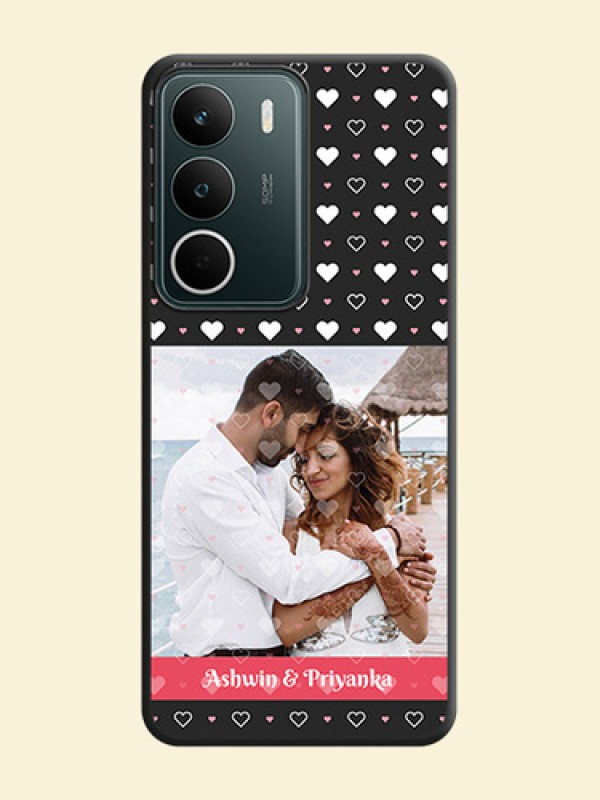 White Color Love Symbols with Text Design on Photo On Space Black Custom Soft Matte Mobile Back Cover - Realme C75 5G