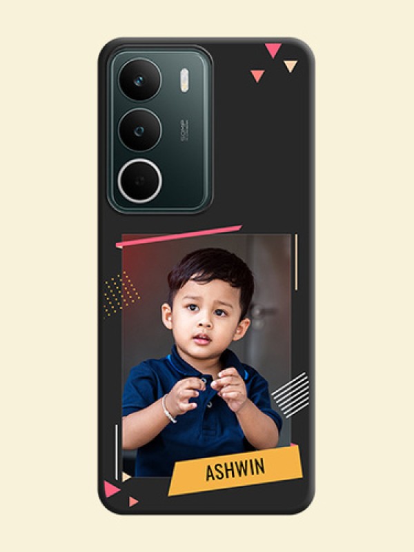 Photo Frame with Triangle Small Dots on Photo On Space Black Custom Soft Matte Mobile Back Cover - Realme C75 5G