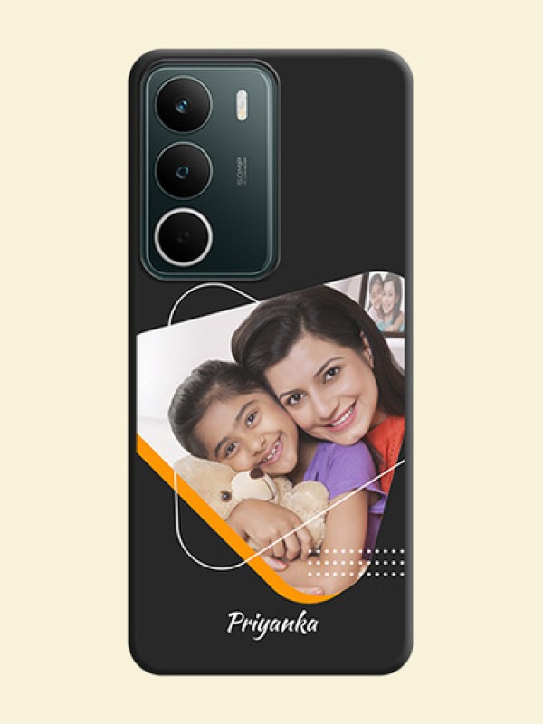 Yellow Triangle on Photo On Space Black Custom Soft Matte Mobile Back Cover - Realme C75 5G