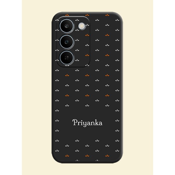 Simple Pattern With Custom Text On Space Black Custom Soft Matte Mobile Back Cover - Realme C83 5G