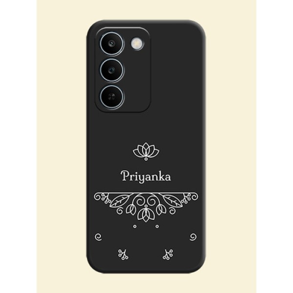 Lotus Garden Custom Text On Space Black Custom Soft Matte Mobile Back Cover - Realme C83 5G