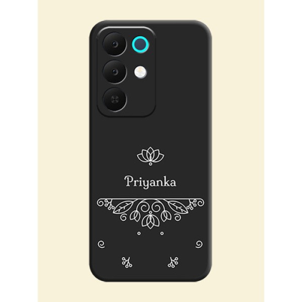 Lotus Garden Custom Text On Space Black Custom Soft Matte Mobile Back Cover - Realme C85 5G