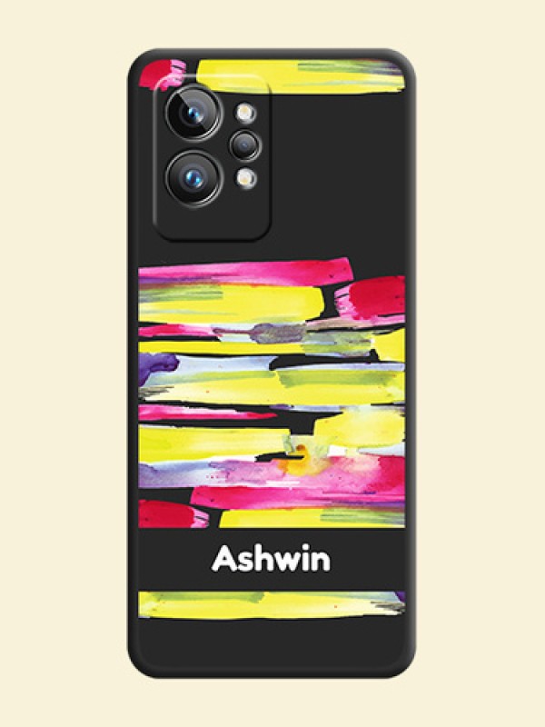 Brush Coloured on Space Black Personalized Soft Matte Phone Covers - Realme GT 2 Pro 5G