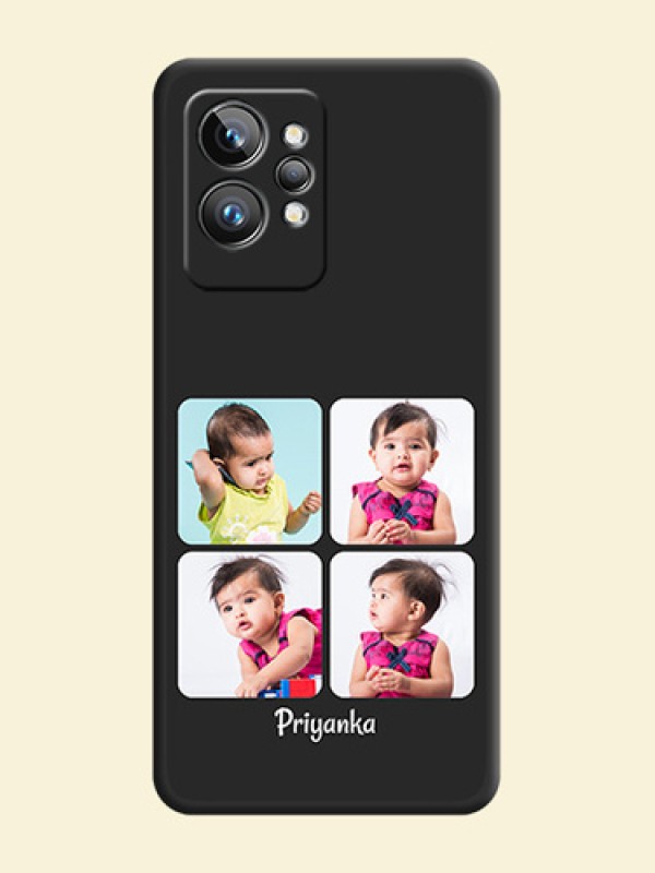 Floral Art with 6 Image Holder on Photo on Space Black Soft Matte Mobile Case - Realme GT 2 Pro 5G