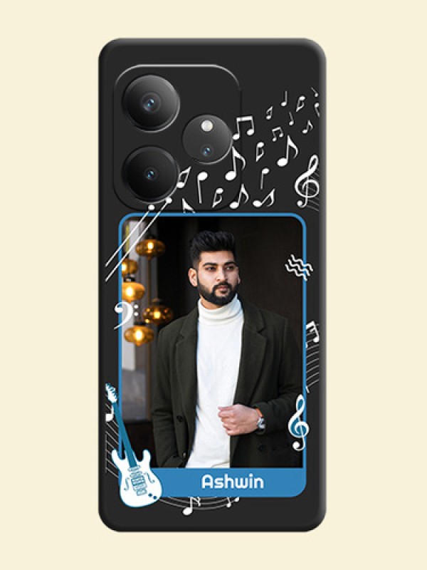 Musical Theme Design with Text on Photo On Space Black Custom Soft Matte Mobile Back Cover - Realme GT 6