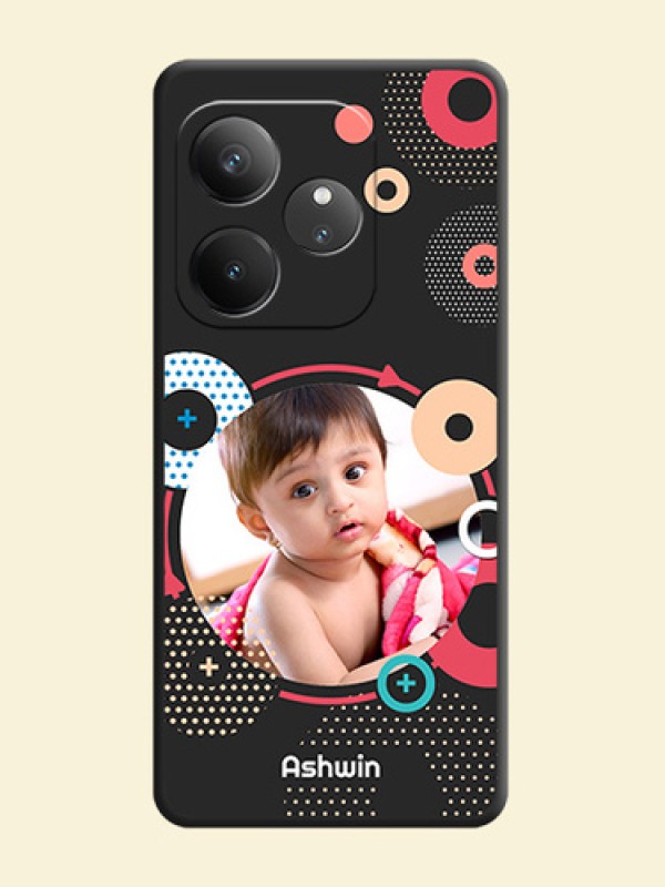 Multicoloured Round Image On Space Black Custom Soft Matte Mobile Back Cover - Realme GT 6