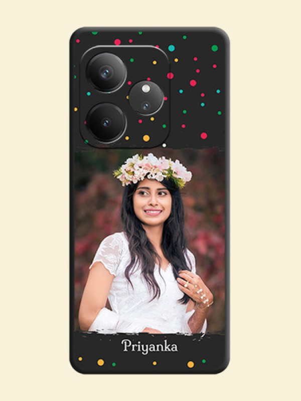 Multicolor Dotted Pattern with Text On Space Black Custom Soft Matte Mobile Back Cover - Realme GT 6