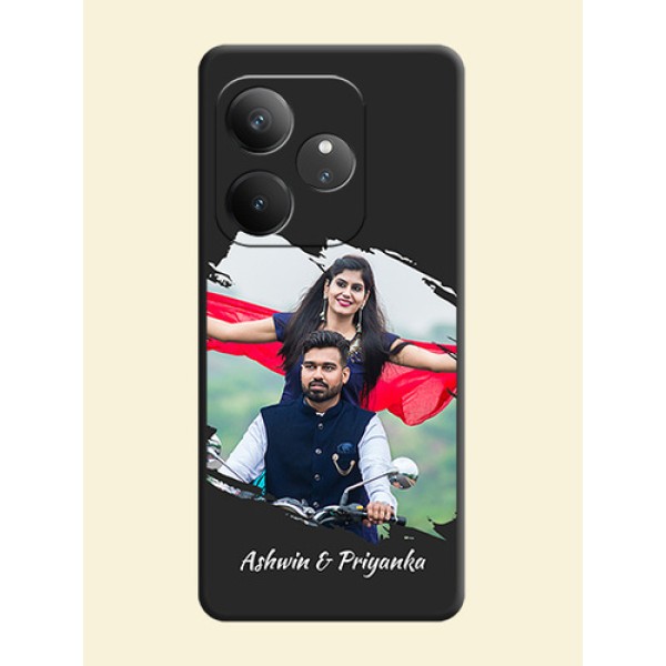 Grunge Brush Strokes on Photo On Space Black Custom Soft Matte Mobile Back Cover - Realme GT 6
